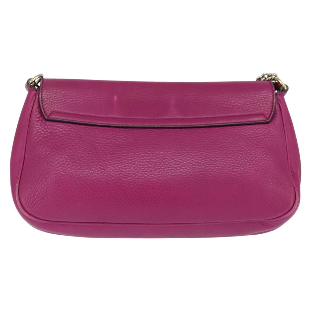 Gucci Soho Chain Crossbody Bag Leather, PINK, LEATHER, Shoulder bag