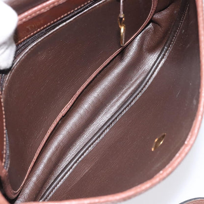 Christian Dior Vintage Shoulder Bag Leather, BROWN, LEATHER, Shoulder bag