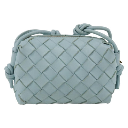Bottega Veneta Loop Crossbody Bag Intrecciato Nappa, Blue, Leather, Shoulder Bag