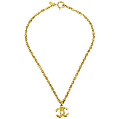 Chanel CC Pendant Necklace Metal, GOLD, GOLD_PLATED, Necklace
