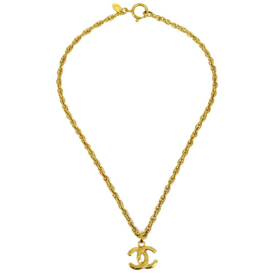 Chanel CC Pendant Necklace Metal, GOLD, GOLD_PLATED, Necklace