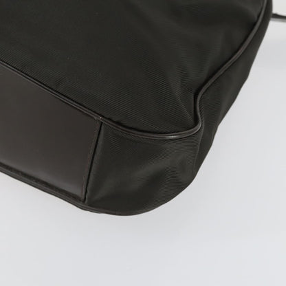 Gucci Vintage Bamboo Handle Bag Nylon, BROWN, NYLON, Handbag