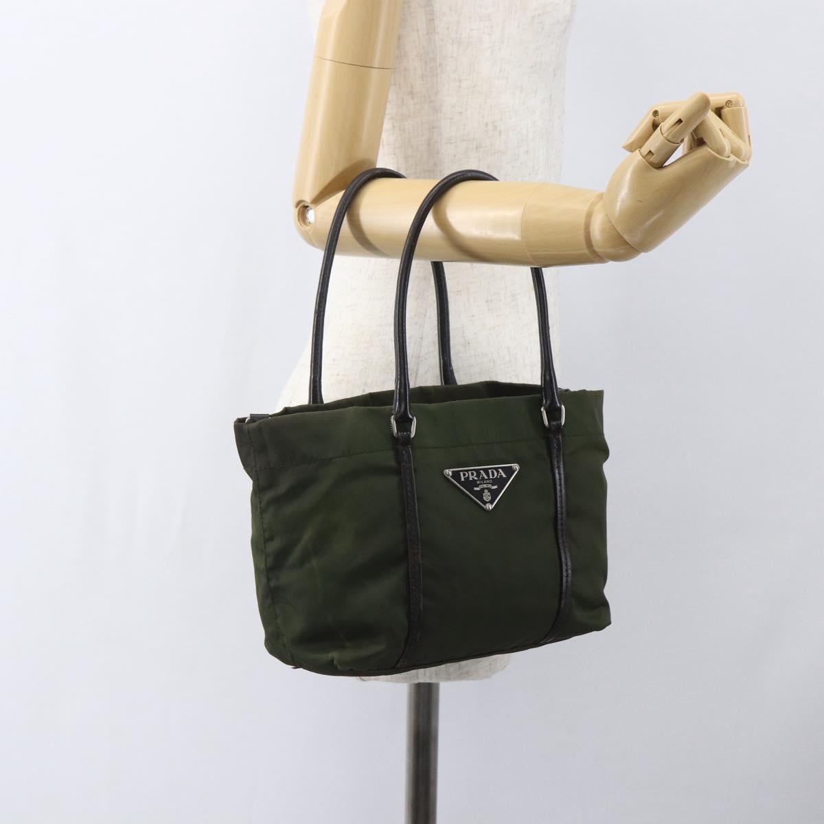 Prada Vintage Tote Tessuto, KHAKI, NYLON, Tote bag