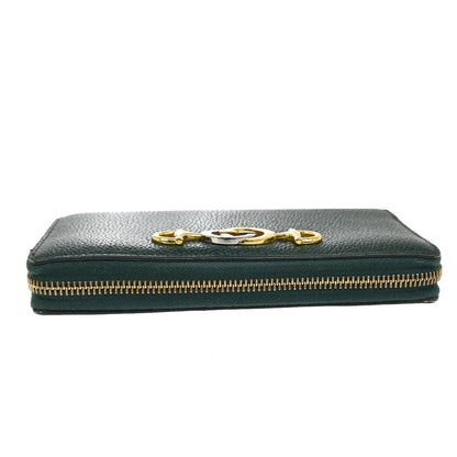 Gucci Zumi Zip Around Wallet Leather, GREEN, LEATHER, Wallets