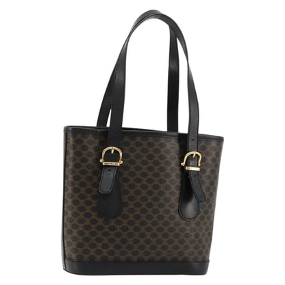 Celine Vintage Macadam Tote bag Canvas, Black, Canvas, Tote Bag
