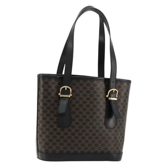 Celine Vintage Macadam Tote bag Canvas, Black, Canvas, Tote Bag