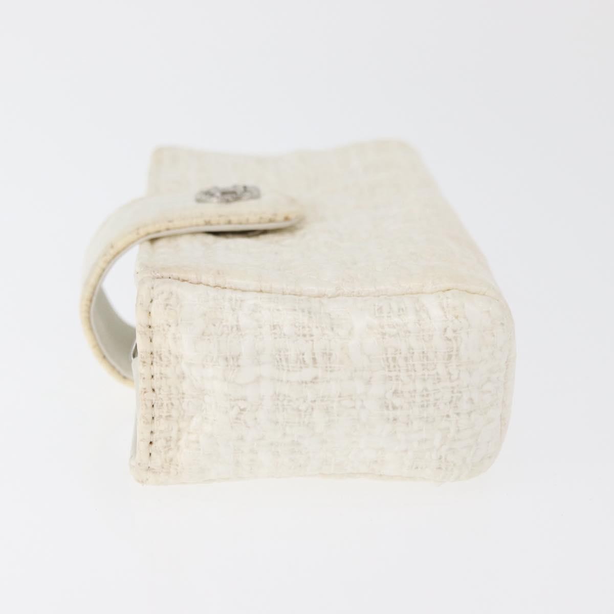 Chanel Vintage Clutch Tweed, White, Tweed, Clutch