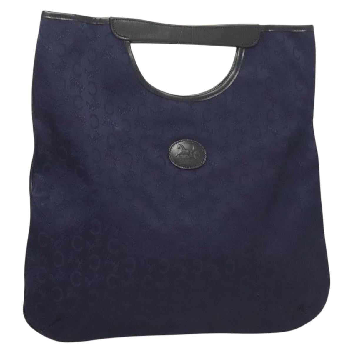 Celine C Sulky Handbag Canvas, NAVY, CANVAS, Handbag