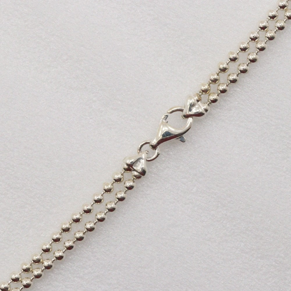 Gucci Logo Bar Double Ball Necklace Silver 925, SILVER, SILVER, Necklace