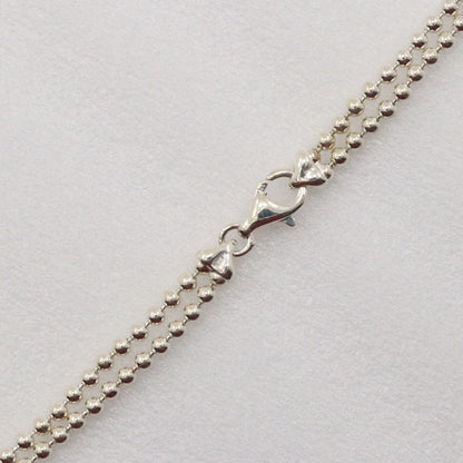 Gucci Logo Bar Double Ball Necklace Silver 925, SILVER, SILVER, Necklace