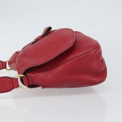 Salvatore Ferragamo Gancini Shoulder Bag Leather, RED, LEATHER, Shoulder bag
