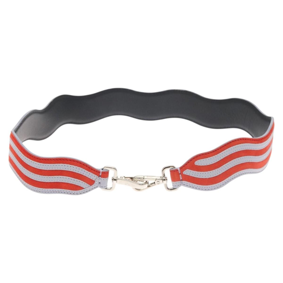 Fendi Zig Zag Shoulder Strap Leather, ORANGE, LEATHER, Straps