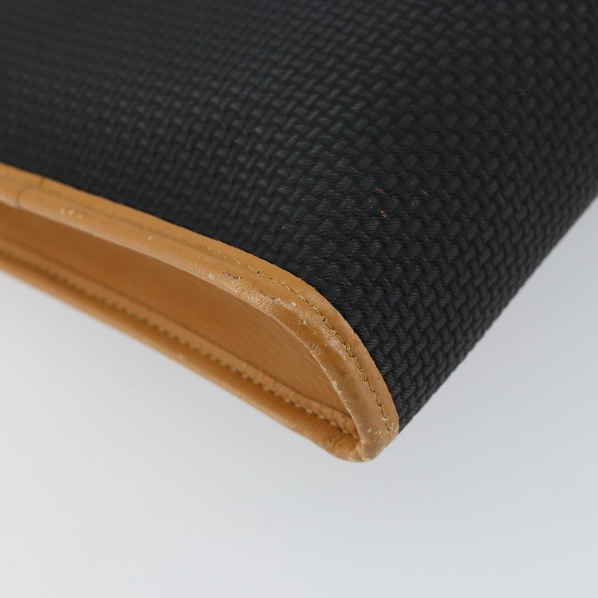 Saint Laurent Vintage Flap Crossbody Bag Coated Canvas with Leather, BLACK, PVC, Shoulder bag