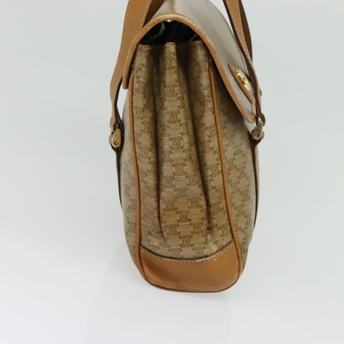 Celine Vintage Macadam Handbag Canvas, BEIGE, CANVAS, Handbag