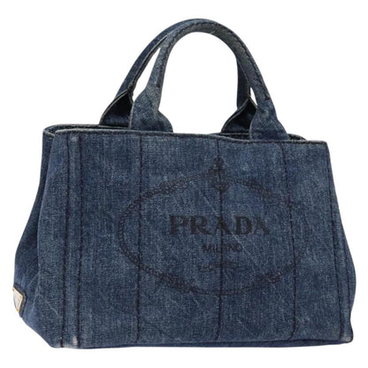 Prada Canapa Convertible Tote Denim, BLUE, DENIM_JEANS, Tote bag