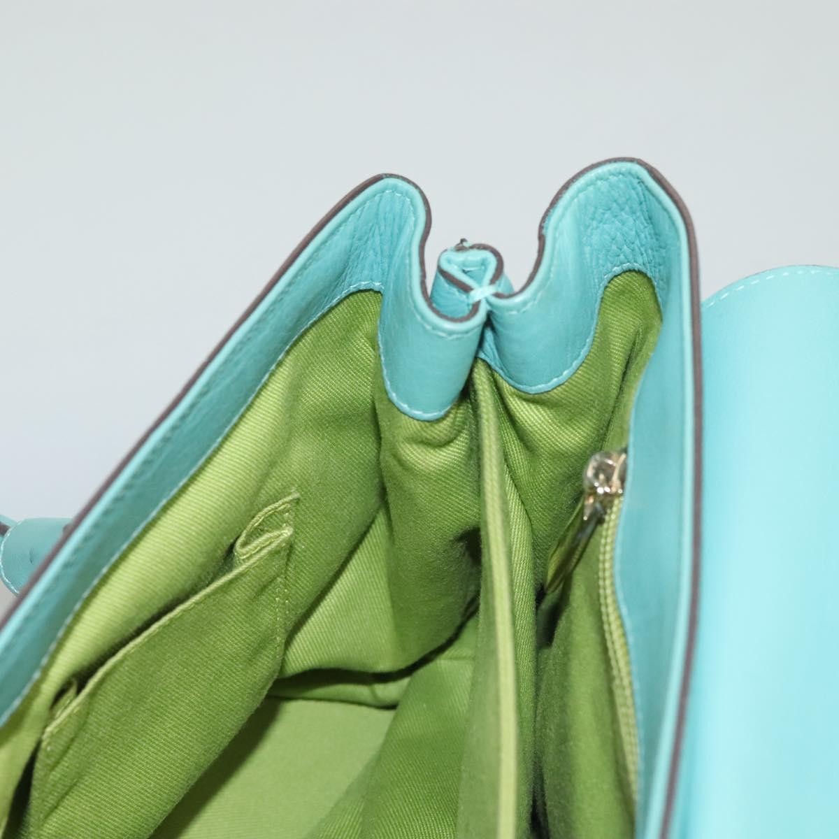 Salvatore Ferragamo Virna Satchel Leather, TURQUOISE, LEATHER, Handbag