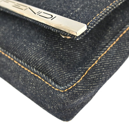 Fendi Vintage Shoulder Bag Denim, NAVY, DENIM_JEANS, Shoulder bag