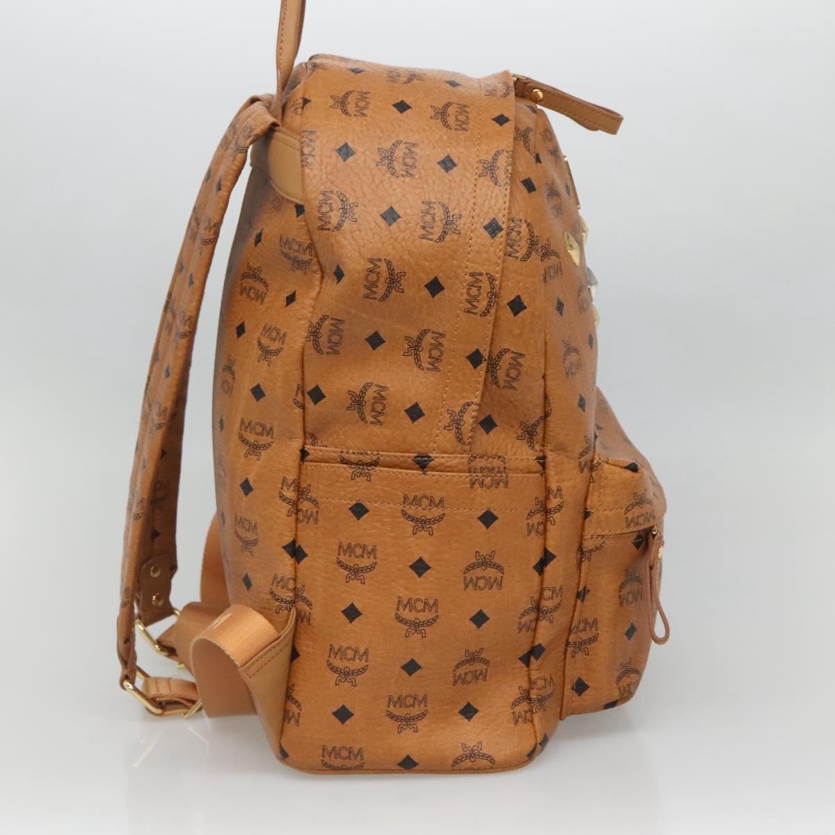 MCM Vicetos Logo PVC Cuir, BROWN, CANVAS, Backpack