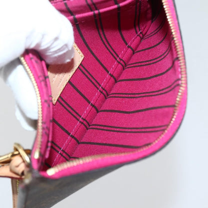 Louis Vuitton Neverfull Pochette Monogram Canvas, BROWN, CANVAS, Clutche & pouche