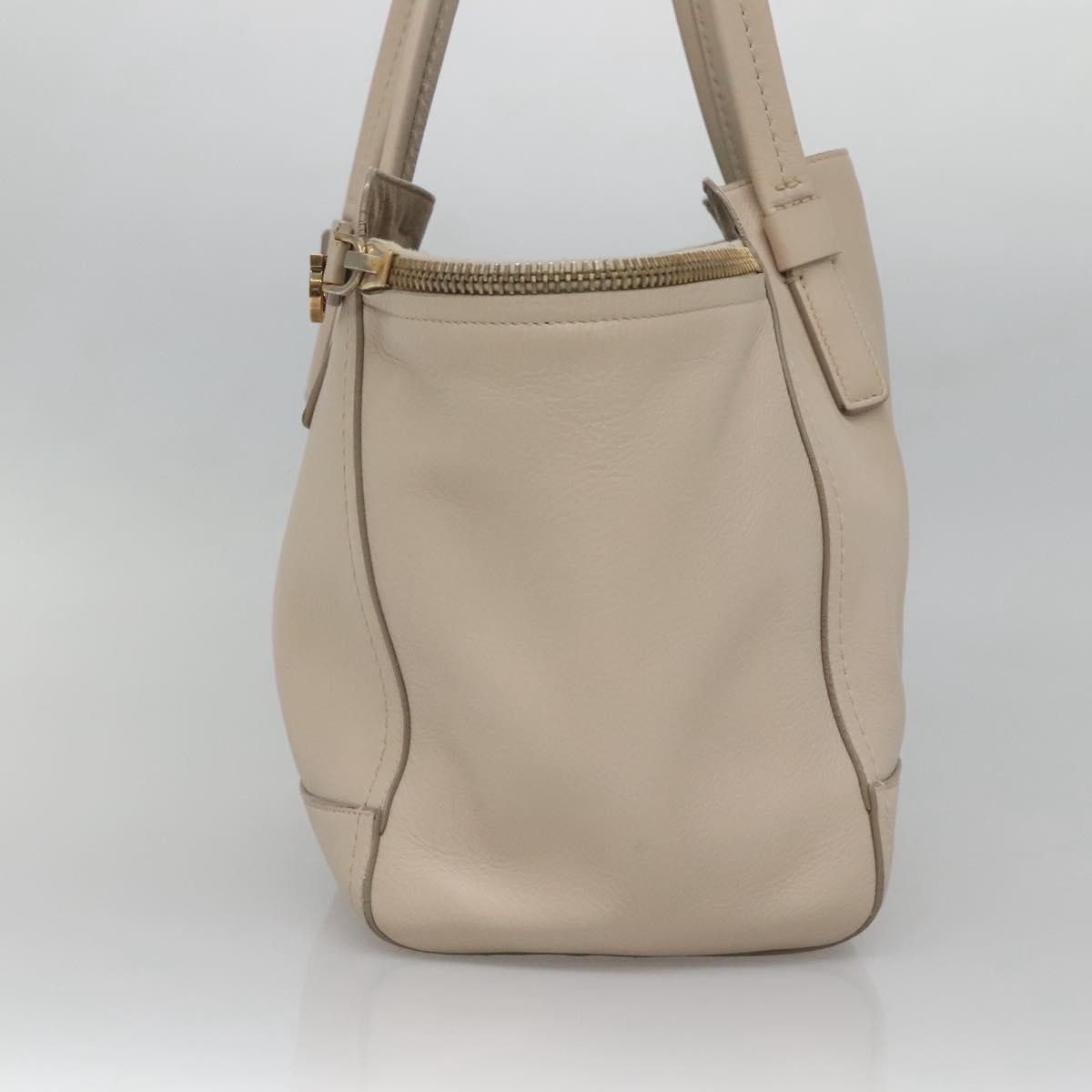 Salvatore Ferragamo Gancini Tote Leather, BEIGE, LEATHER, Tote bag