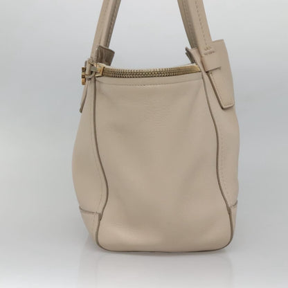 Salvatore Ferragamo Gancini Tote Leather, BEIGE, LEATHER, Tote bag