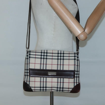 Burberry Nova check Shoulder bag Canvas, BEIGE, CANVAS, Shoulder bag