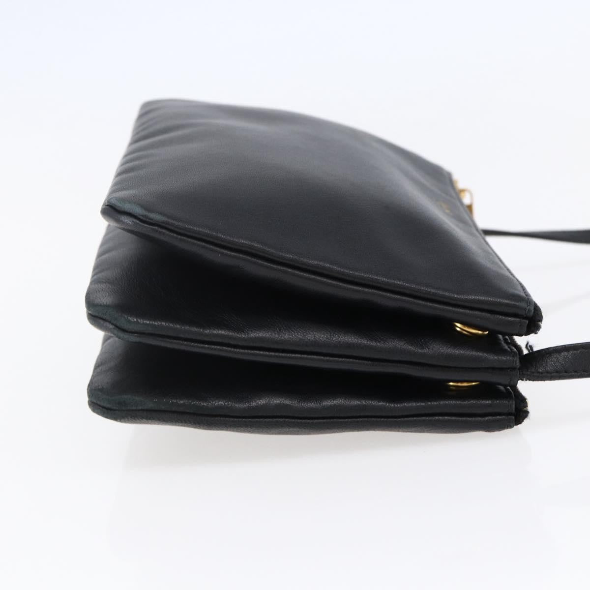 Celine Trio Crossbody Bag Leather, BLACK, LEATHER, Crossbody bag