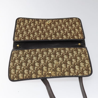 Christian Dior Vintage Trotter Flap Shoulder Bag Canvas, BROWN, CANVAS, Shoulder bag