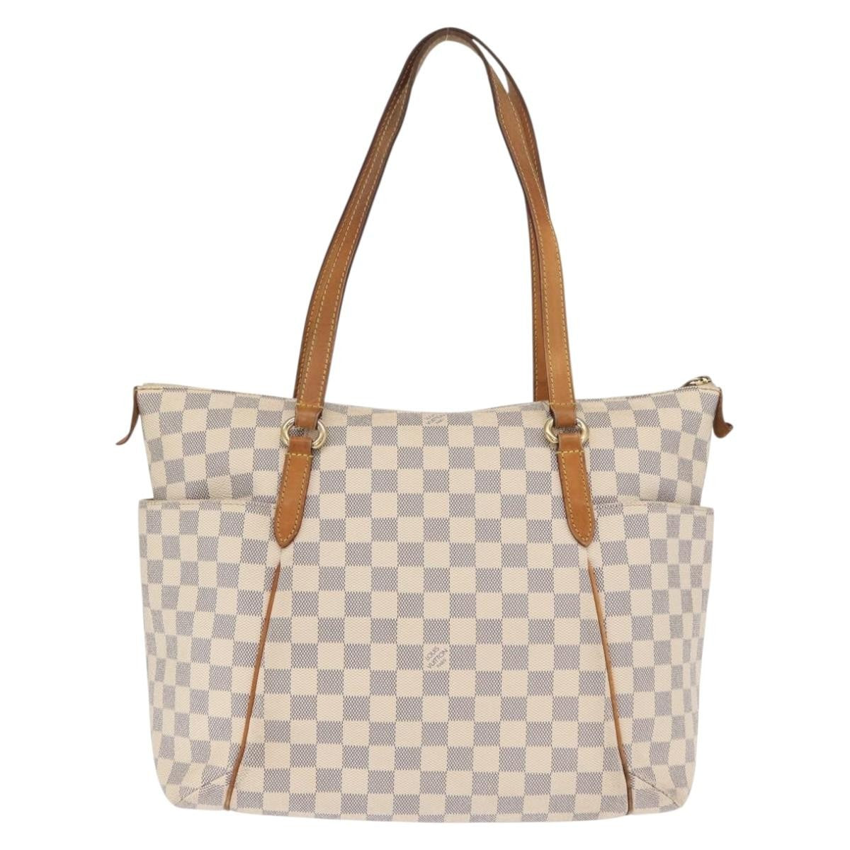 Louis Vuitton Totally Handbag Damier azur, WHITE, CANVAS, Tote bag
