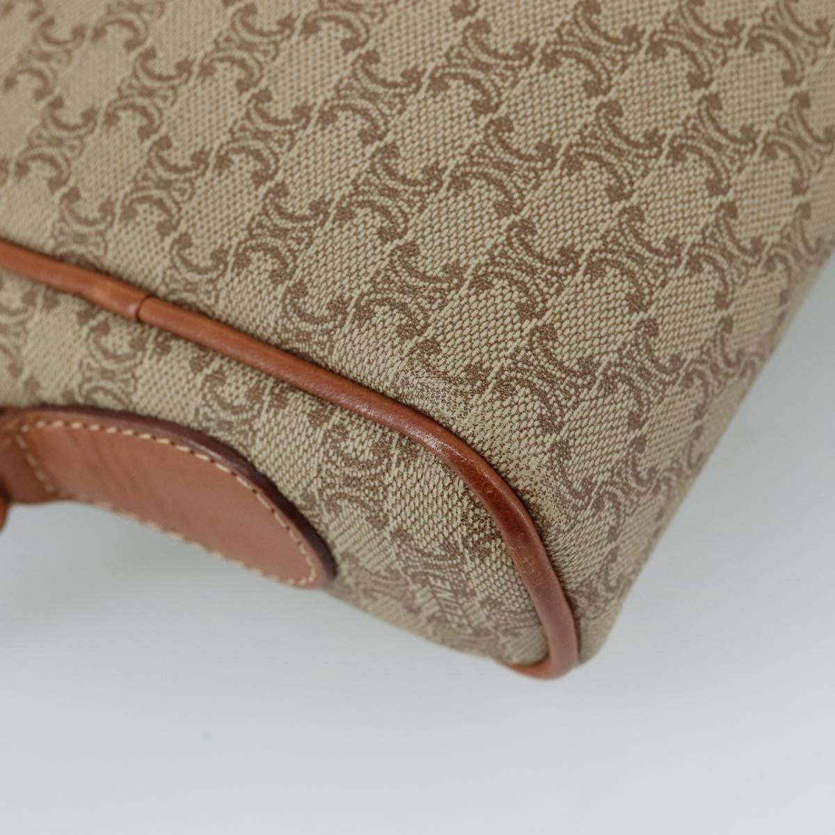 Celine Macadam Shoulder Bag Leather, BEIGE, LEATHER, Shoulder bag