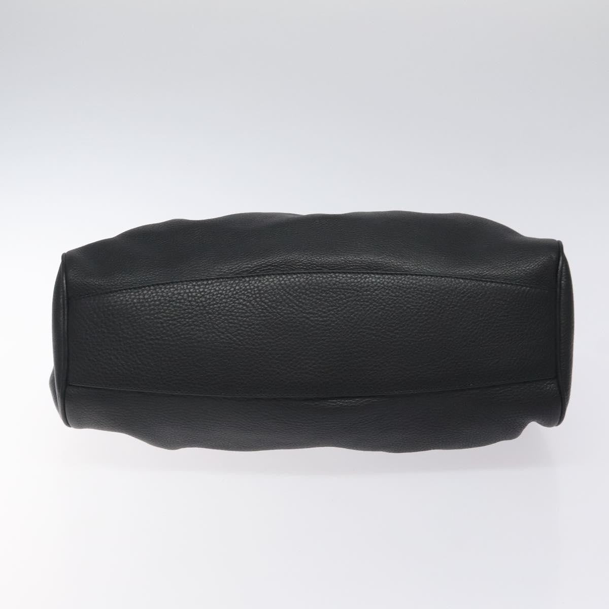 Salvatore Ferragamo Gancini handbag Leather, BLACK, LEATHER, Handbag