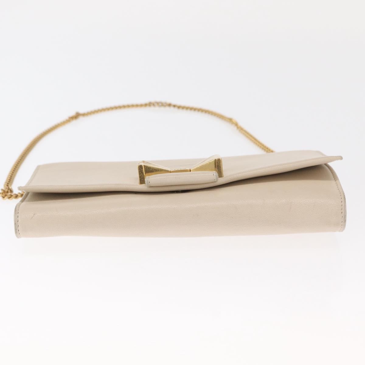 Chloe Chain Flap Crossbody Bag Leather, BEIGE, LEATHER, Shoulder bag