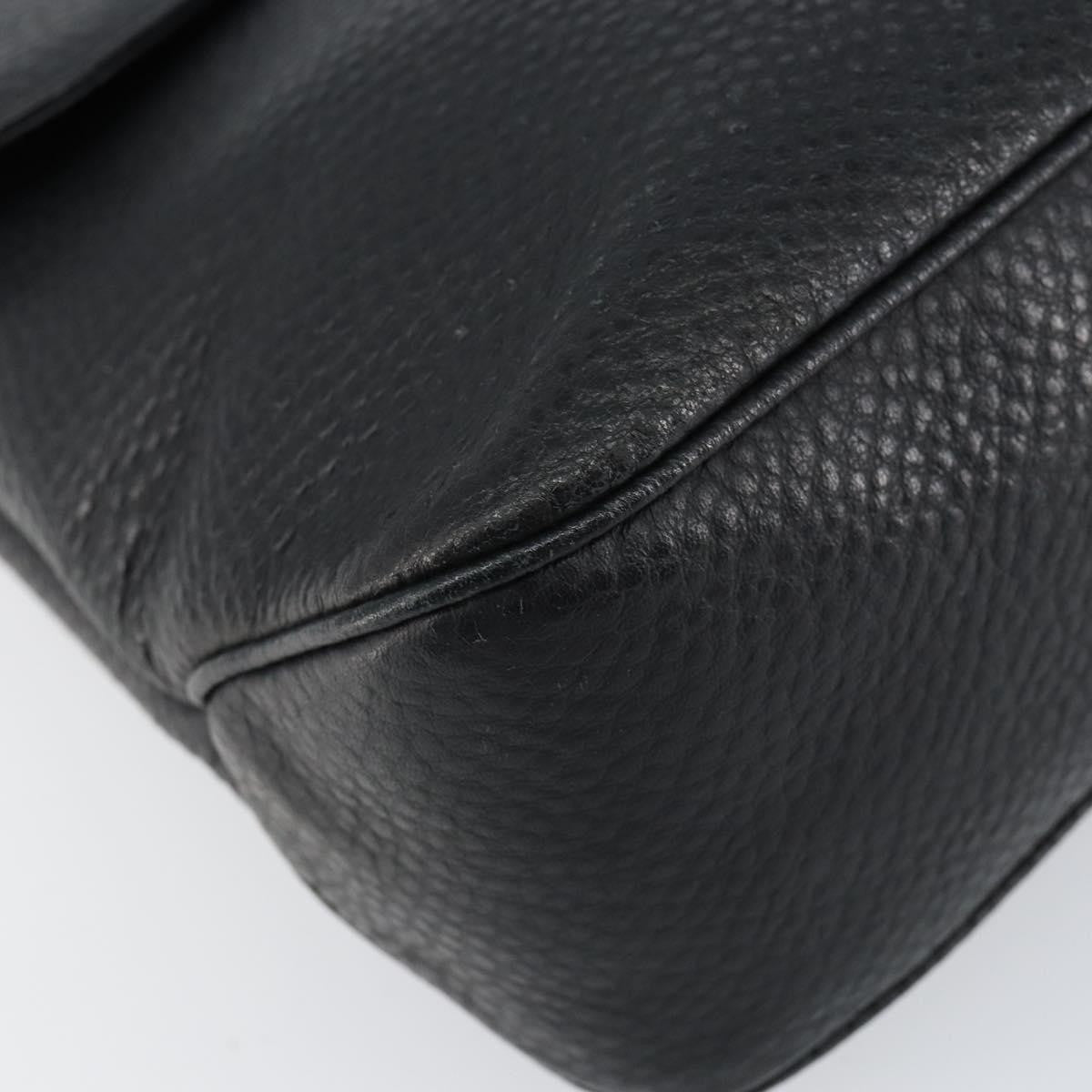 Salvatore Ferragamo Gancini Shoulder Bag Leather, BLACK, LEATHER, Shoulder bag