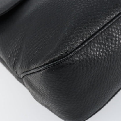 Salvatore Ferragamo Gancini Shoulder Bag Leather, BLACK, LEATHER, Shoulder bag