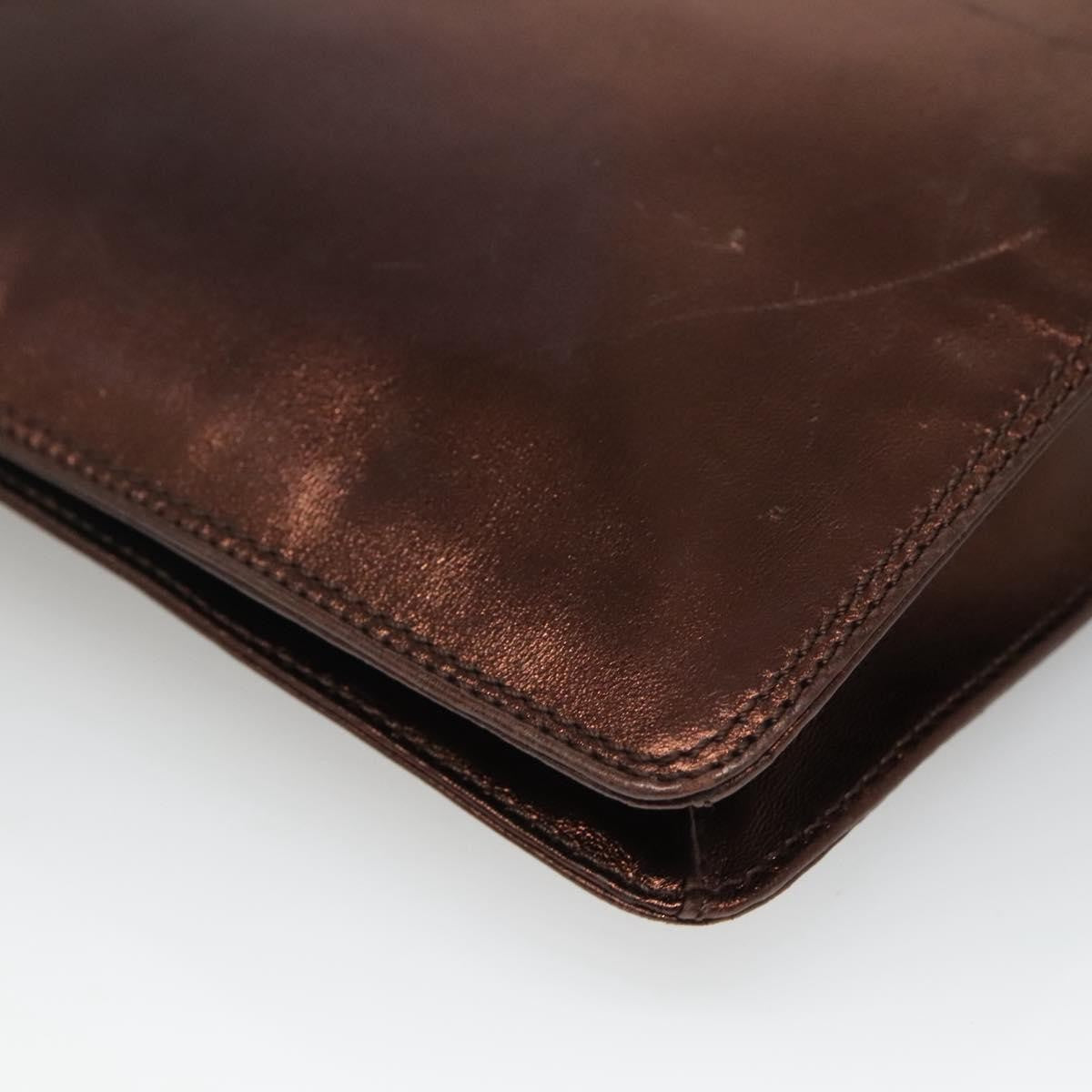 Chanel Vintage Logo Flap Messenger Bag Leather, BROWN, LEATHER, Shoulder bag