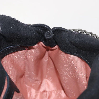 Stella McCartney Falabella Fold Over Bag Shaggy Deer, BLACK, SUEDE, Handbag