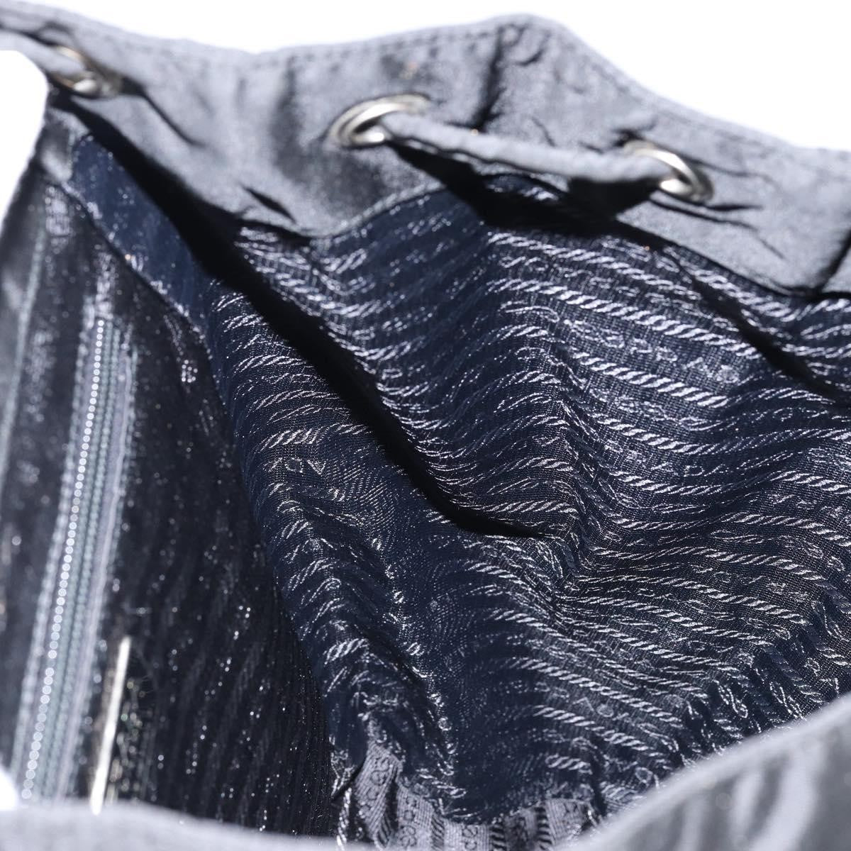 Prada Cinch Buckle Flap Backpack Tessuto with Crocodile Embossed Leather, BLACK, NYLON, Backpack