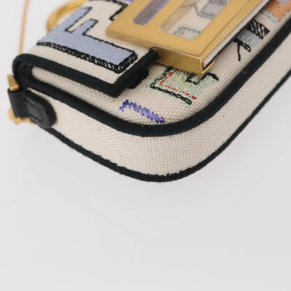Fendi Chain Baguette Charm Bag Zucca Canvas, MULTICOLOUR, CANVAS, Clutche & pouche