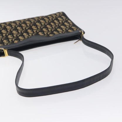 Christian Dior Vintage Trotter Shoulder Bag Canvas, NAVY, CANVAS, Shoulder bag