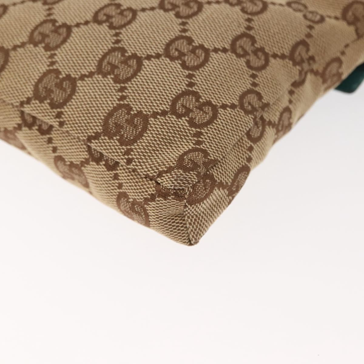 Gucci Vintage Double Belt Bag GG Canvas with Leather, BEIGE, CANVAS, Shoulder bag