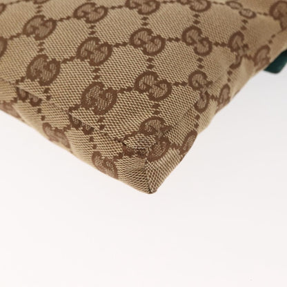 Gucci Vintage Double Belt Bag GG Canvas with Leather, BEIGE, CANVAS, Shoulder bag