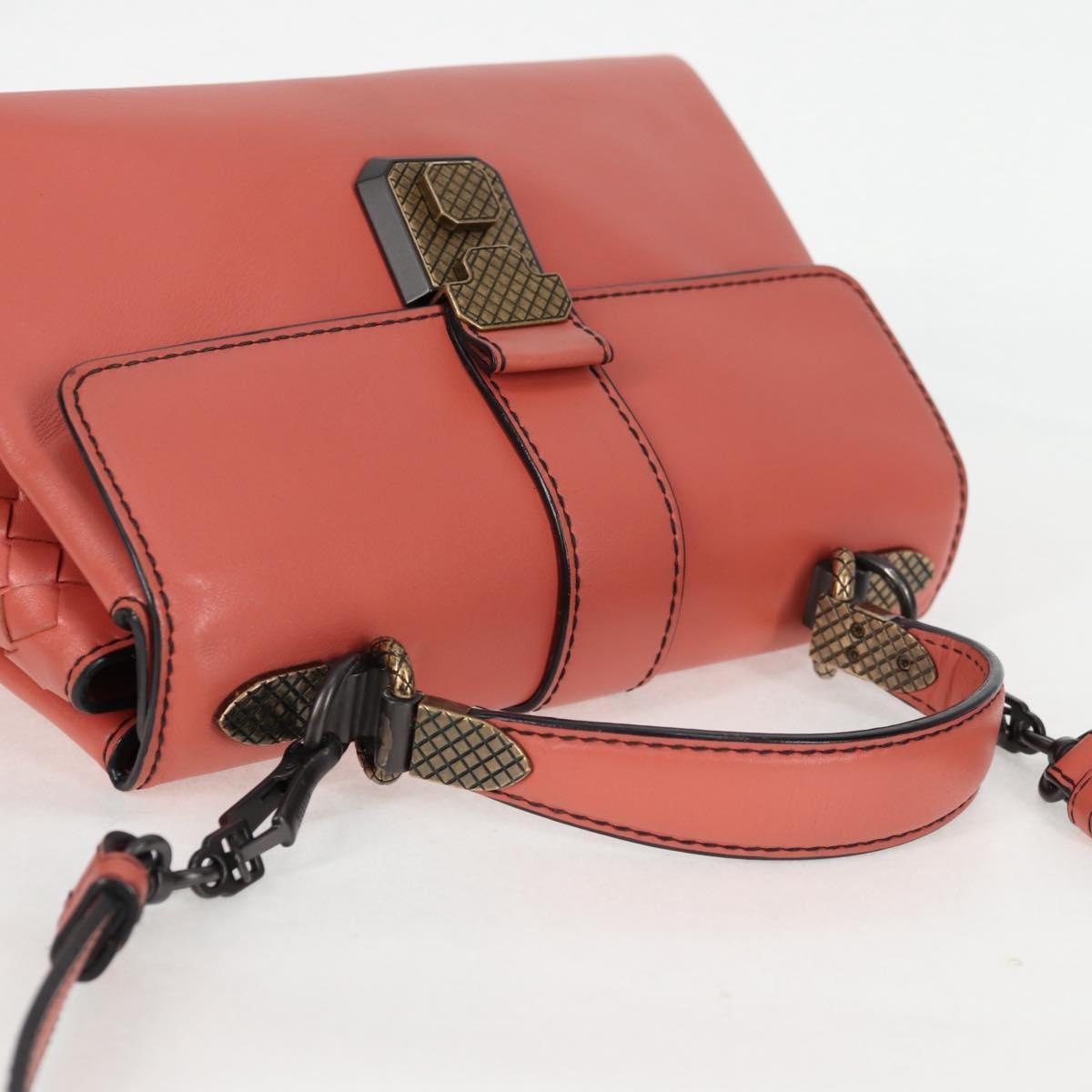 Bottega Veneta Piazza Top Handle Bag Leather with Intrecciato Detail, PINK, LEATHER, Handbag