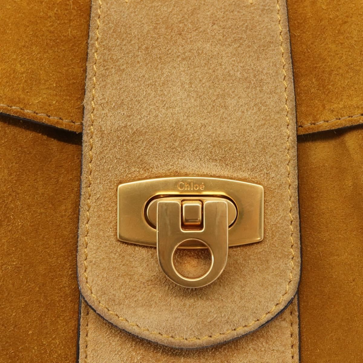 Chloe Lexa Crossbody Bag Suede, GOLD, SUEDE, Shoulder bag