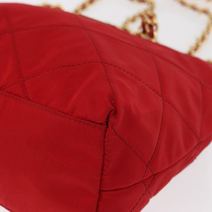 Prada Chain Shoulder Bag Quilted Tessuto, RED, NYLON, Shoulder bag