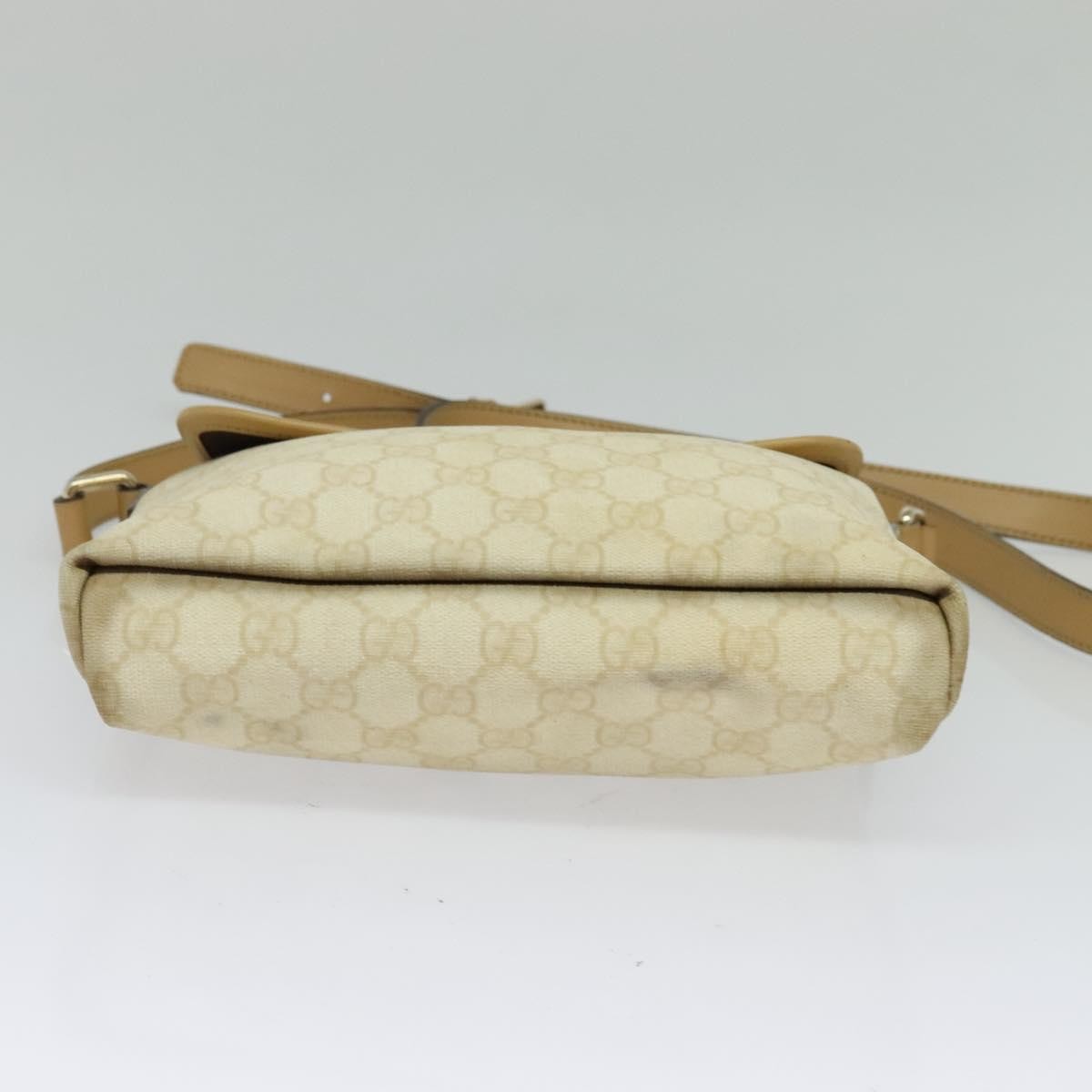 Gucci Flap Messenger GG Coated Canvas, BEIGE, PVC, Shoulder bag