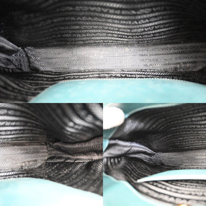 Prada Double Zip Lux Tote Saffiano Leather, GREEN, LEATHER, Tote bag