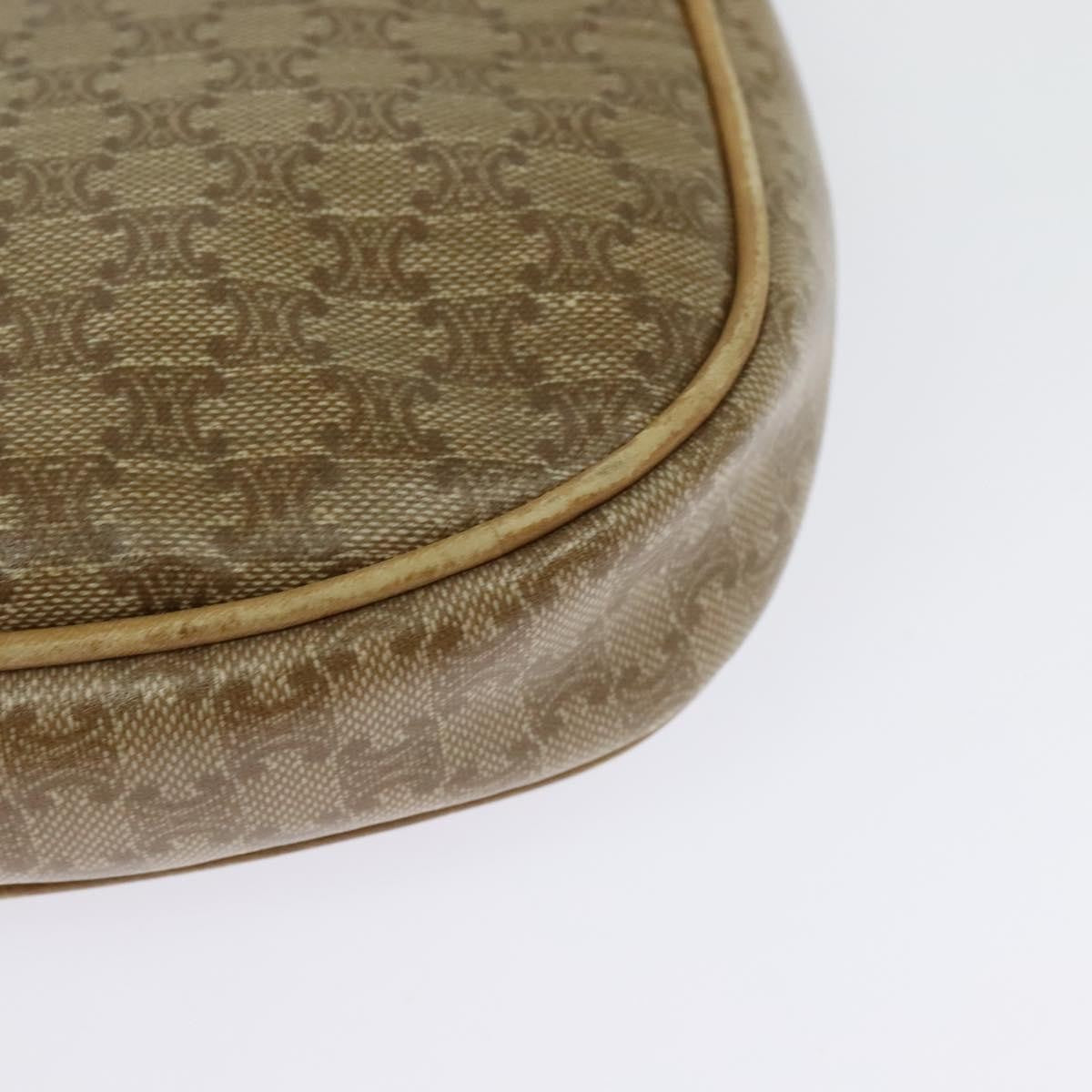 Celine Vintage Macadam Shoulder Bag Macadam Canva  Vinyl, BEIGE, PVC, Shoulder bag