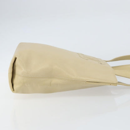 Chanel Vintage CC Logo Tote Leather, BEIGE, LEATHER, Tote bag