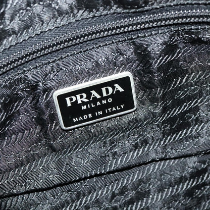 Prada Vintage Zip Handbag Tessuto, BLACK, NYLON, Handbag