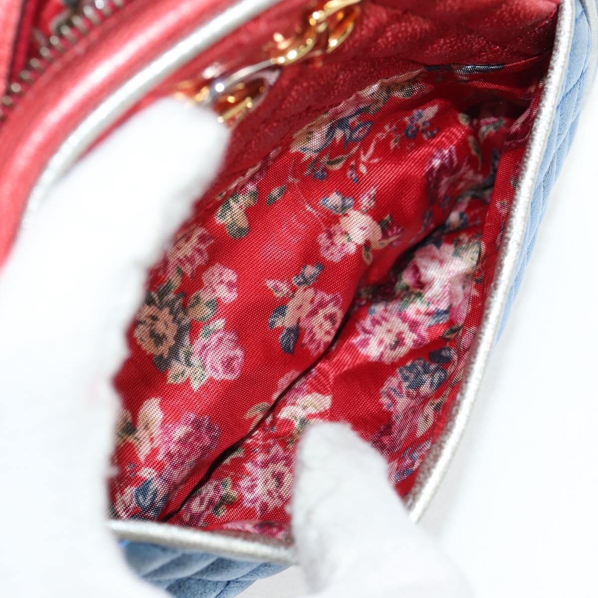 Gucci Trapuntata Camera Shoulder Bag Lambskin, BLUE, LEATHER, Shoulder bag